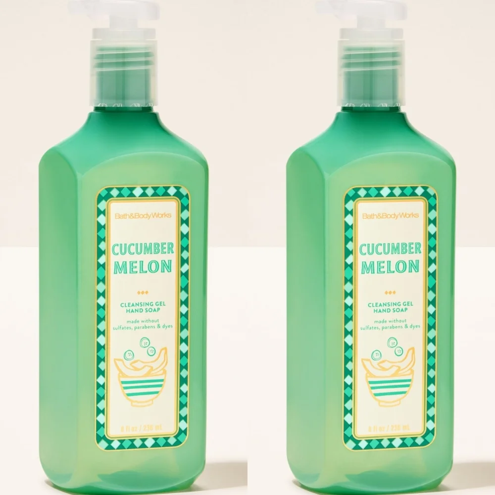 Bath & Body Works Cucumber Melon Cleansing Gel Hand Soap Set of 2 NEW RARE
